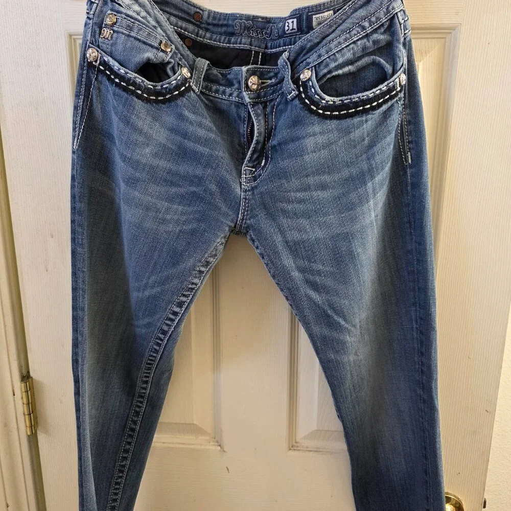 Miss Me Blue Embellished Women Jeans - Picture 2 of 4